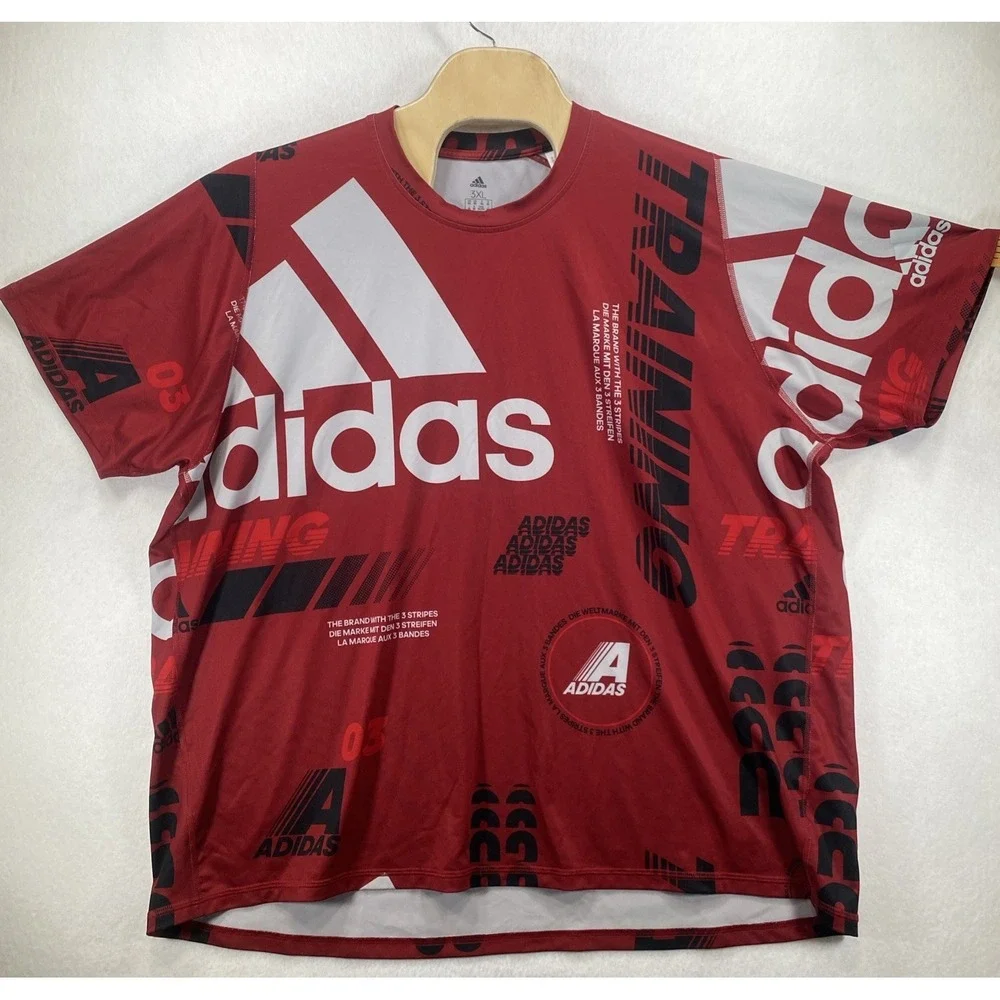 adidas Originals AOP Logo Men's Red Training Rare T-Shirt Men's 3XL C16